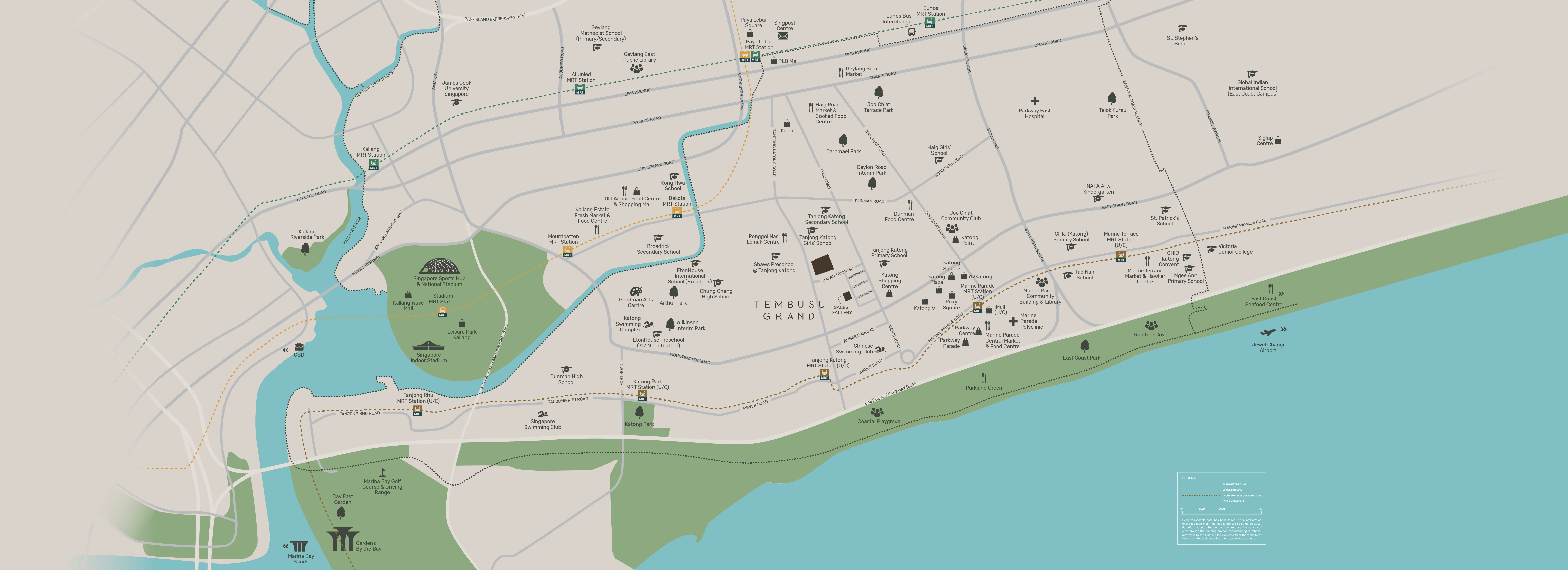 Tembusu Grand location map, highlighting its proximity to key amenities and transport.